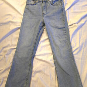 Zara Jeans Womens Size 4 Blue High Rise Straight Leg‎ Light Wash Zip Fly 76-5